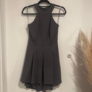Trac Charcoal Halter Mini Dress NWT B124
